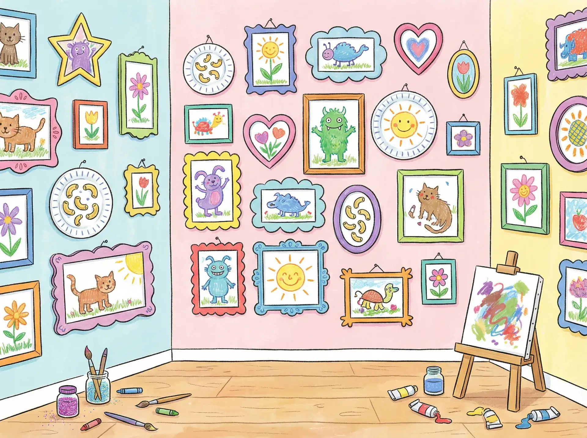 小朋友的彩色画作 - 妈妈的朋友1在哪可以去中字 创意展示